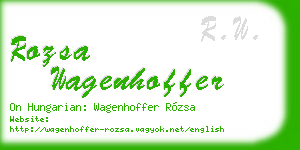 rozsa wagenhoffer business card